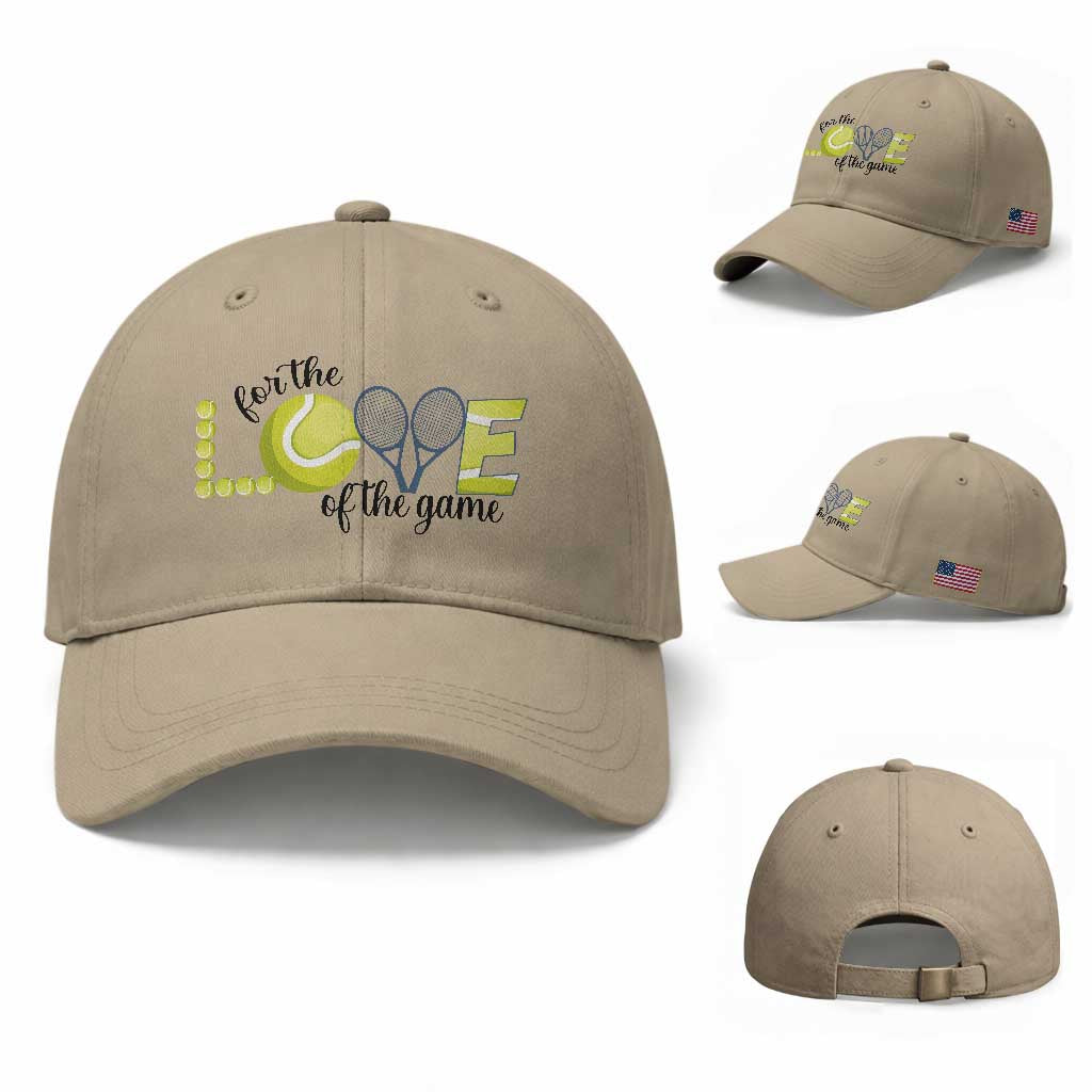 For The Love Of The Game Baseball Cap Inspirational Tennis Gift TS12 Baseball Cap Universal Fit Khaki Print Your Wear