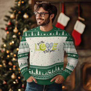 For The Love Of The Game Ugly Christmas Sweater Inspirational Tennis Gift TS12 Beige Green Print Your Wear