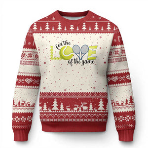 For The Love Of The Game Ugly Christmas Sweater Inspirational Tennis Gift TS12 Beige Red Print Your Wear