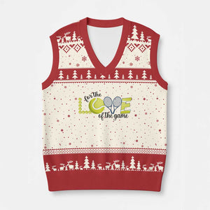 For The Love Of The Game V-Neck Knit Sweater Vest Inspirational Tennis Gift TS12 Beige Red Print Your Wear