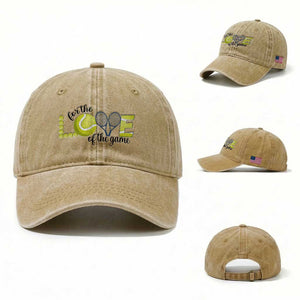 For The Love Of The Game Washed Cotton Baseball Cap Inspirational Tennis Gift TS12 Washed Cap Universal Fit Khaki Print Your Wear
