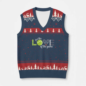 For The Love Of The Game V-Neck Knit Sweater Vest Funny Tennis Fan Gift TS12 Navy Red Print Your Wear