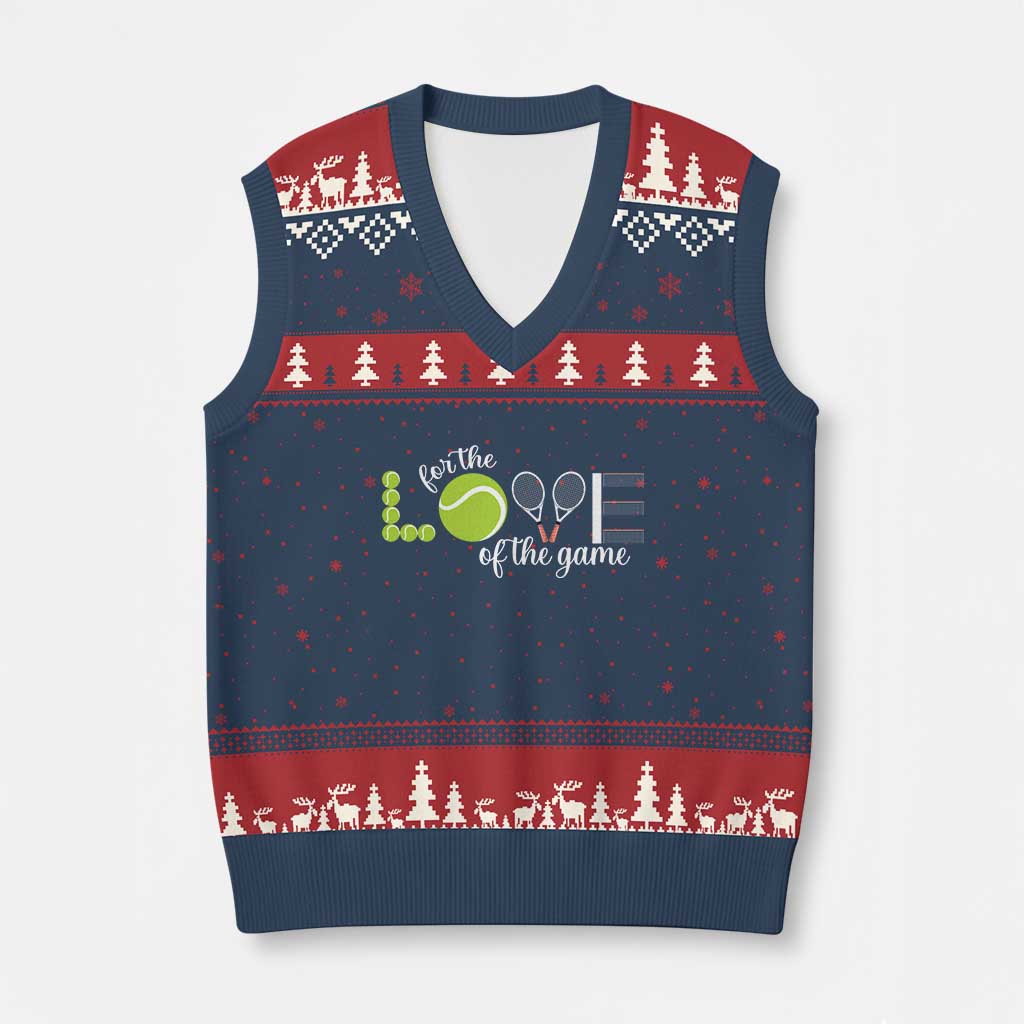 For The Love Of The Game V-Neck Knit Sweater Vest Funny Tennis Fan Gift TS12 Navy Red Print Your Wear