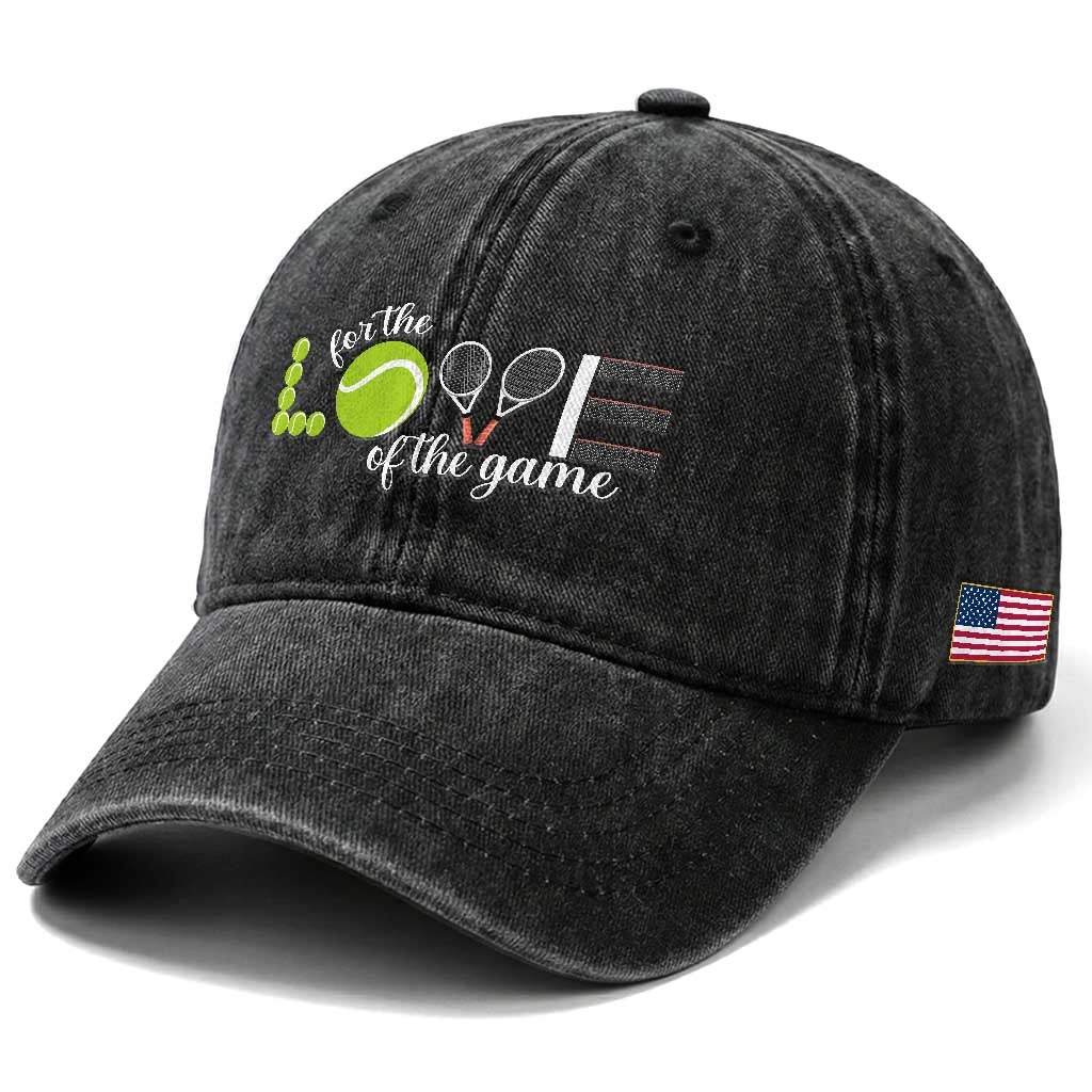 For The Love Of The Game Washed Cotton Baseball Cap Funny Tennis Fan Gift TS12 Print Your Wear