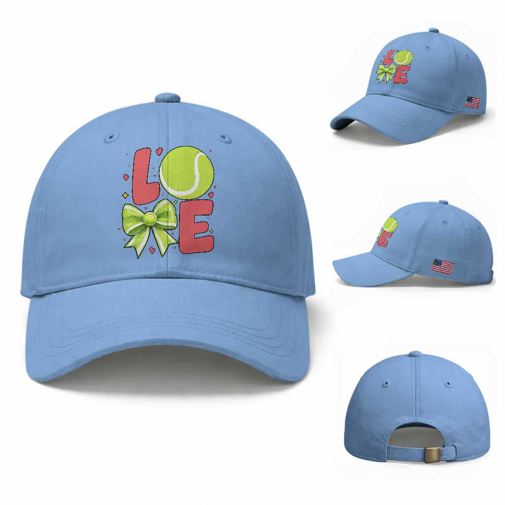 Love With A Tennis Ball Baseball Cap Valentines Day Gift TS12 Baseball Cap Universal Fit Light Blue Print Your Wear