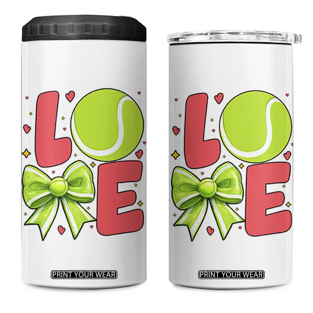 Love With A Tennis Ball 4 in 1 Can Cooler Tumbler Valentines Day Gift TS12 One Size: 16 oz White Print Your Wear