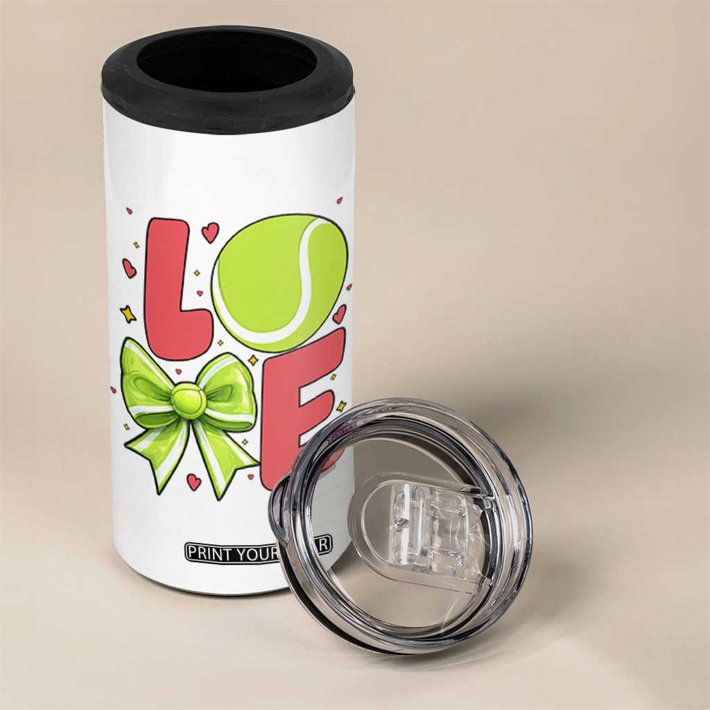 Love With A Tennis Ball 4 in 1 Can Cooler Tumbler Valentines Day Gift TS12 Print Your Wear