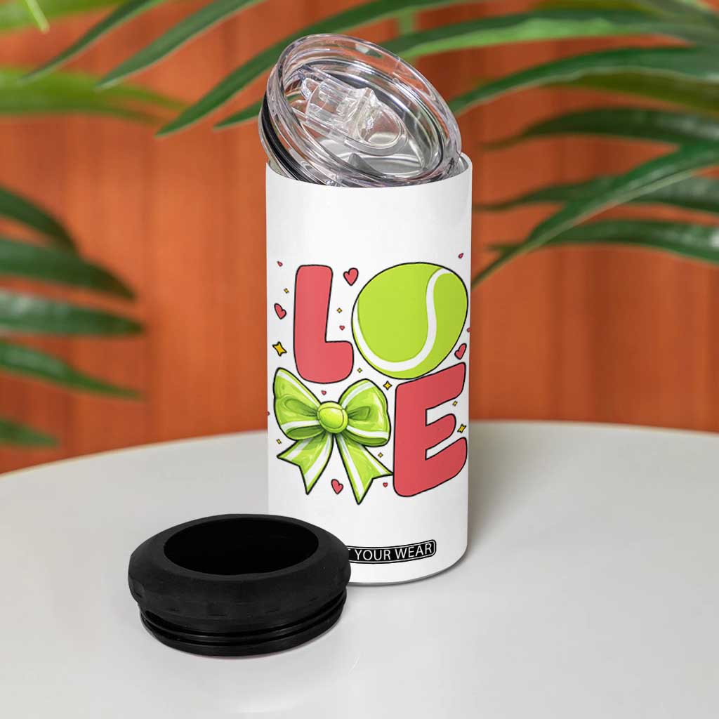 Love With A Tennis Ball 4 in 1 Can Cooler Tumbler Valentines Day Gift TS12 Print Your Wear
