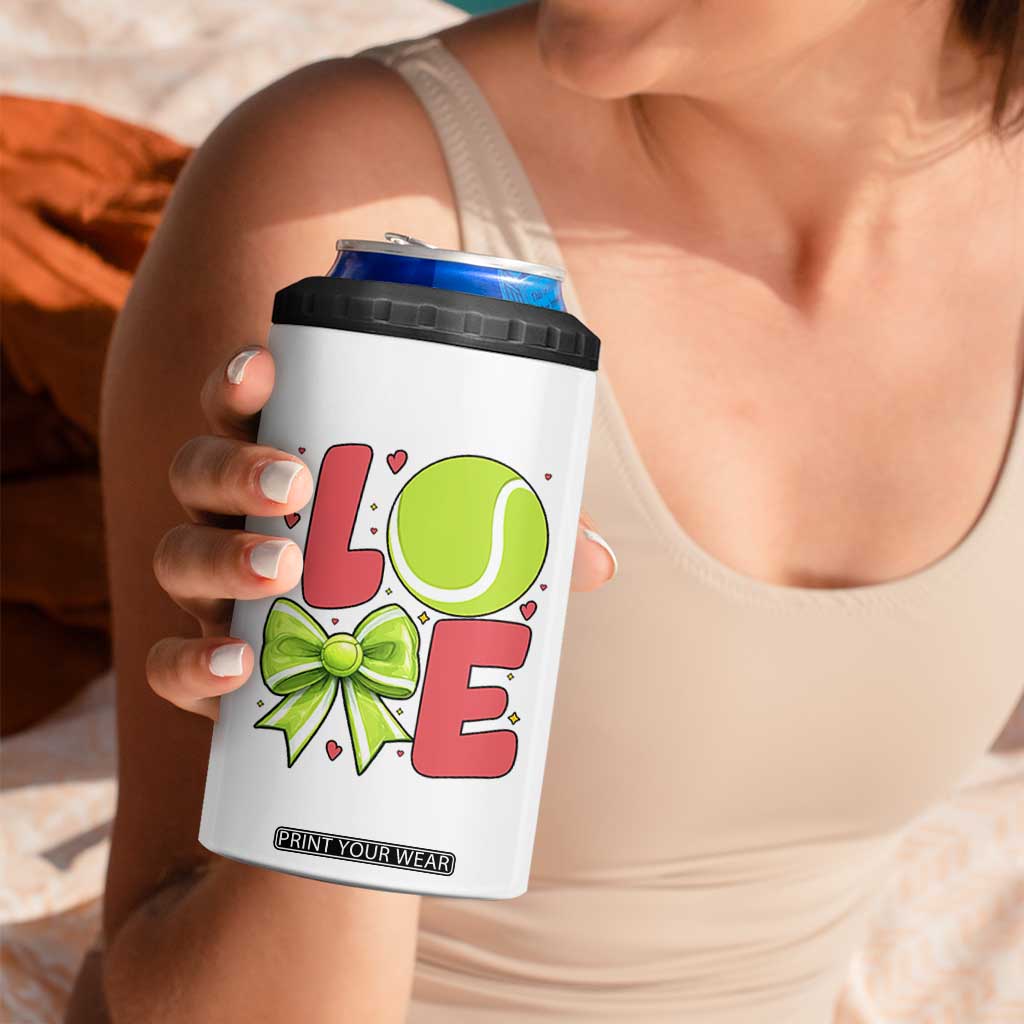 Love With A Tennis Ball 4 in 1 Can Cooler Tumbler Valentines Day Gift TS12 Print Your Wear