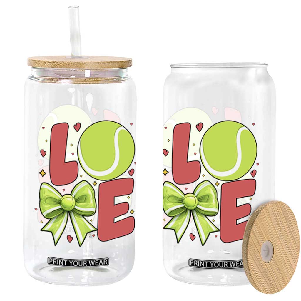 Love With A Tennis Ball Glass Can Valentines Day Gift TS12 Print Your Wear