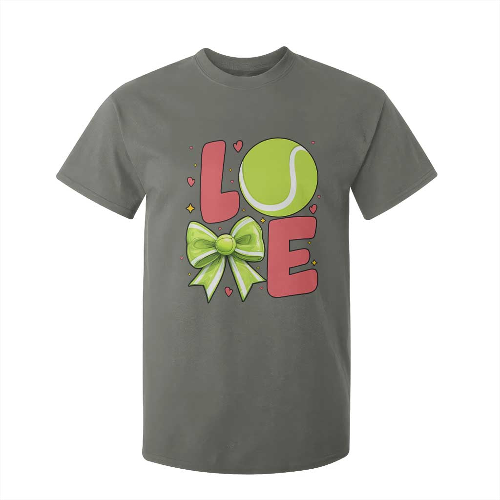 Love With A Tennis Ball T Shirt For Kid Valentines Day Gift TS12 Military Green Print Your Wear