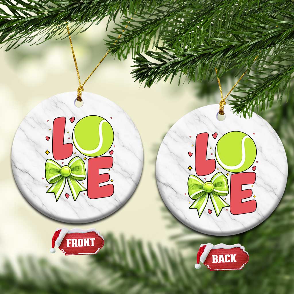 Love With A Tennis Ball Ceramic Ornament Valentines Day Gift TS12 1pc White Marble Print Your Wear