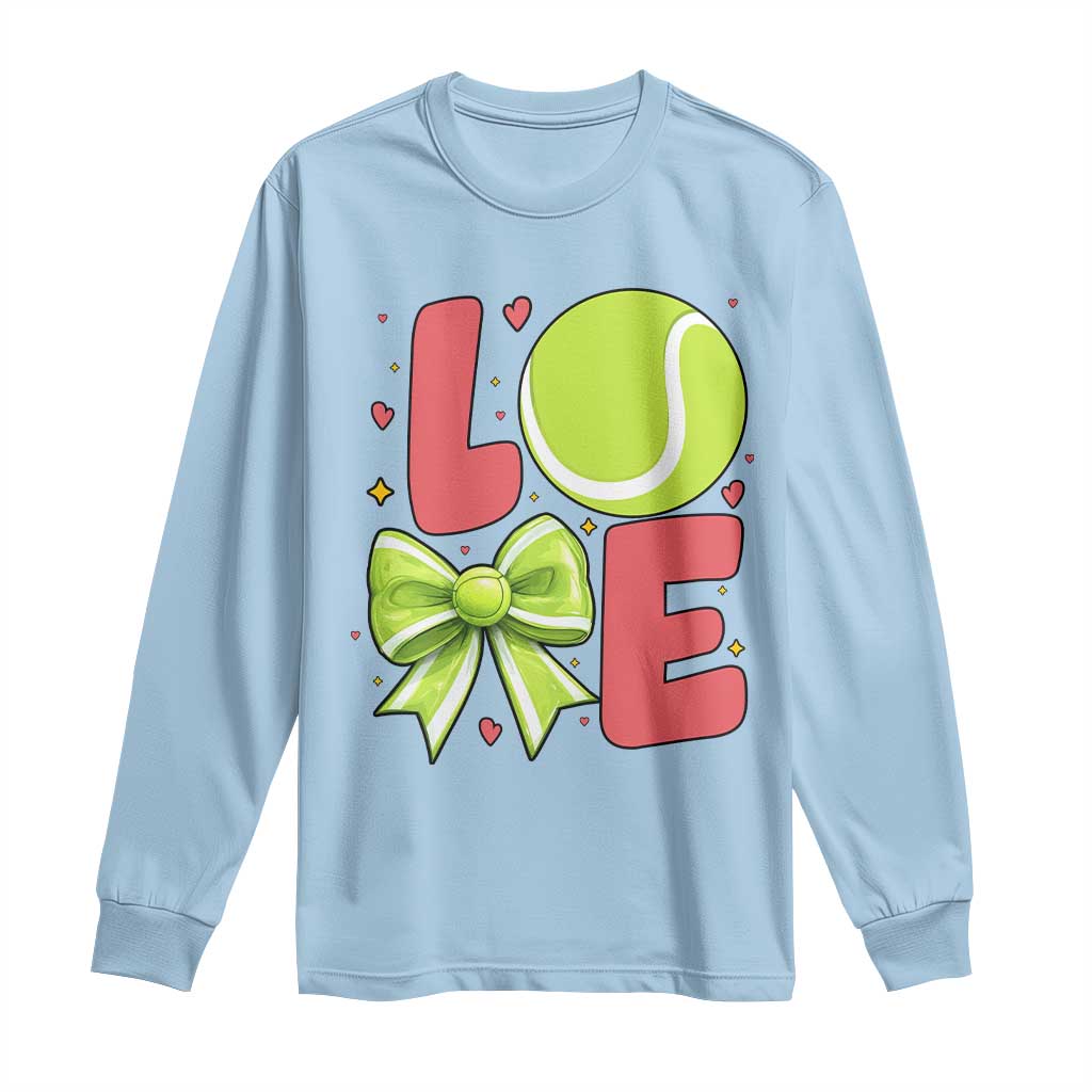 Love With A Tennis Ball Long Sleeve Shirt Valentines Day Gift TS12 Light Blue Print Your Wear