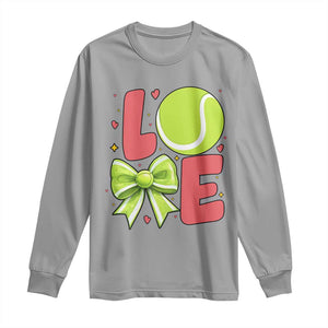 Love With A Tennis Ball Long Sleeve Shirt Valentines Day Gift TS12 Sport Gray Print Your Wear