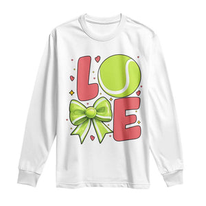 Love With A Tennis Ball Long Sleeve Shirt Valentines Day Gift TS12 White Print Your Wear