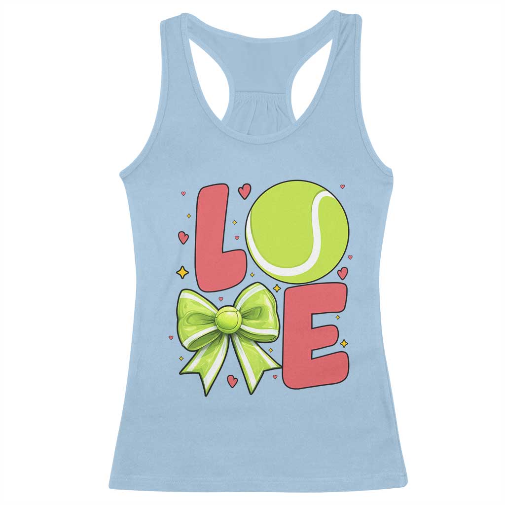 Love With A Tennis Ball Racerback Tank Top Valentines Day Gift TS12 Light Blue Print Your Wear