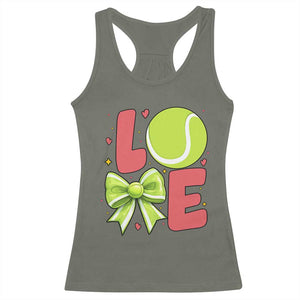 Love With A Tennis Ball Racerback Tank Top Valentines Day Gift TS12 Military Green Print Your Wear