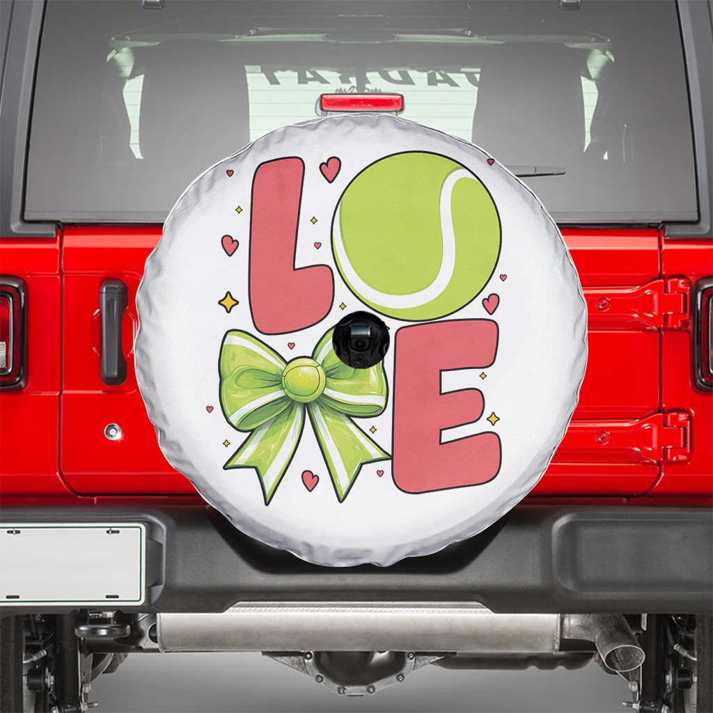 Love With A Tennis Ball Spare Tire Cover Valentines Day Gift TS12 White Print Your Wear