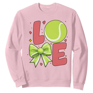 Love With A Tennis Ball Sweatshirt Valentines Day Gift TS12 Light Pink Print Your Wear