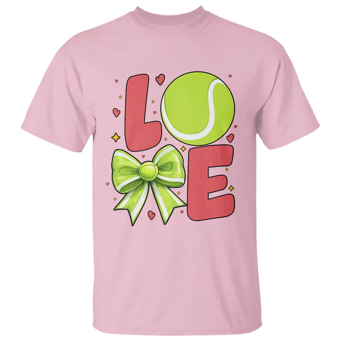 Love With A Tennis Ball T Shirt Valentines Day Gift TS12 Light Pink Print Your Wear