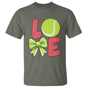 Love With A Tennis Ball T Shirt Valentines Day Gift TS12 Military Green Print Your Wear