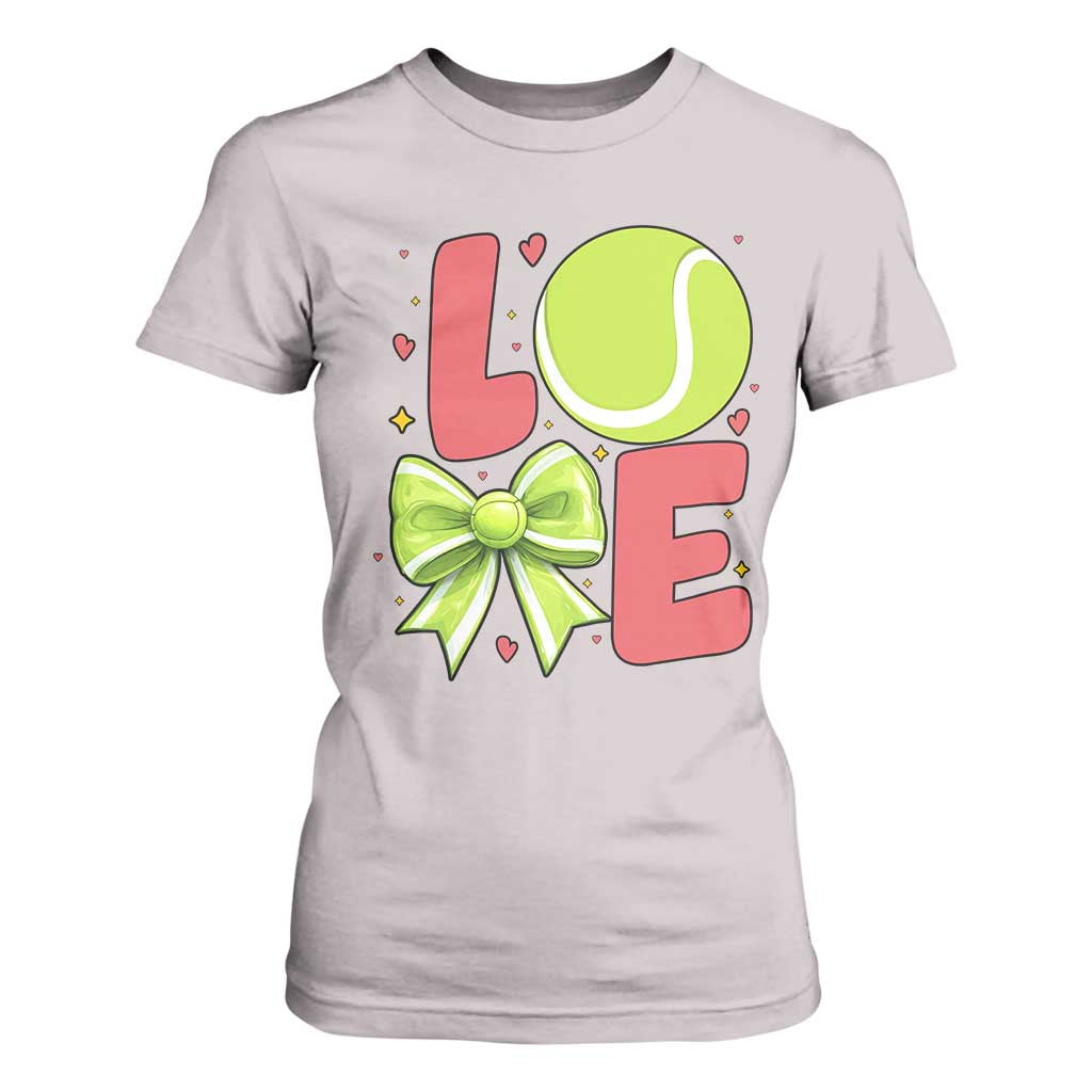 Love With A Tennis Ball T Shirt For Women Valentines Day Gift TS12 Ice Gray Print Your Wear