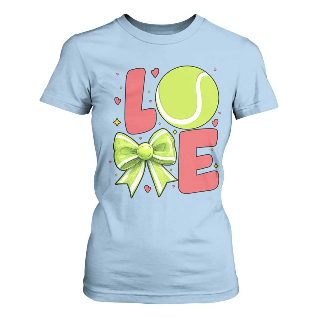 Love With A Tennis Ball T Shirt For Women Valentines Day Gift TS12 Light Blue Print Your Wear