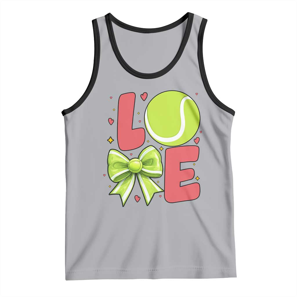 Love With A Tennis Ball Tank Top Valentines Day Gift TS12 Athletic Heather Black Print Your Wear