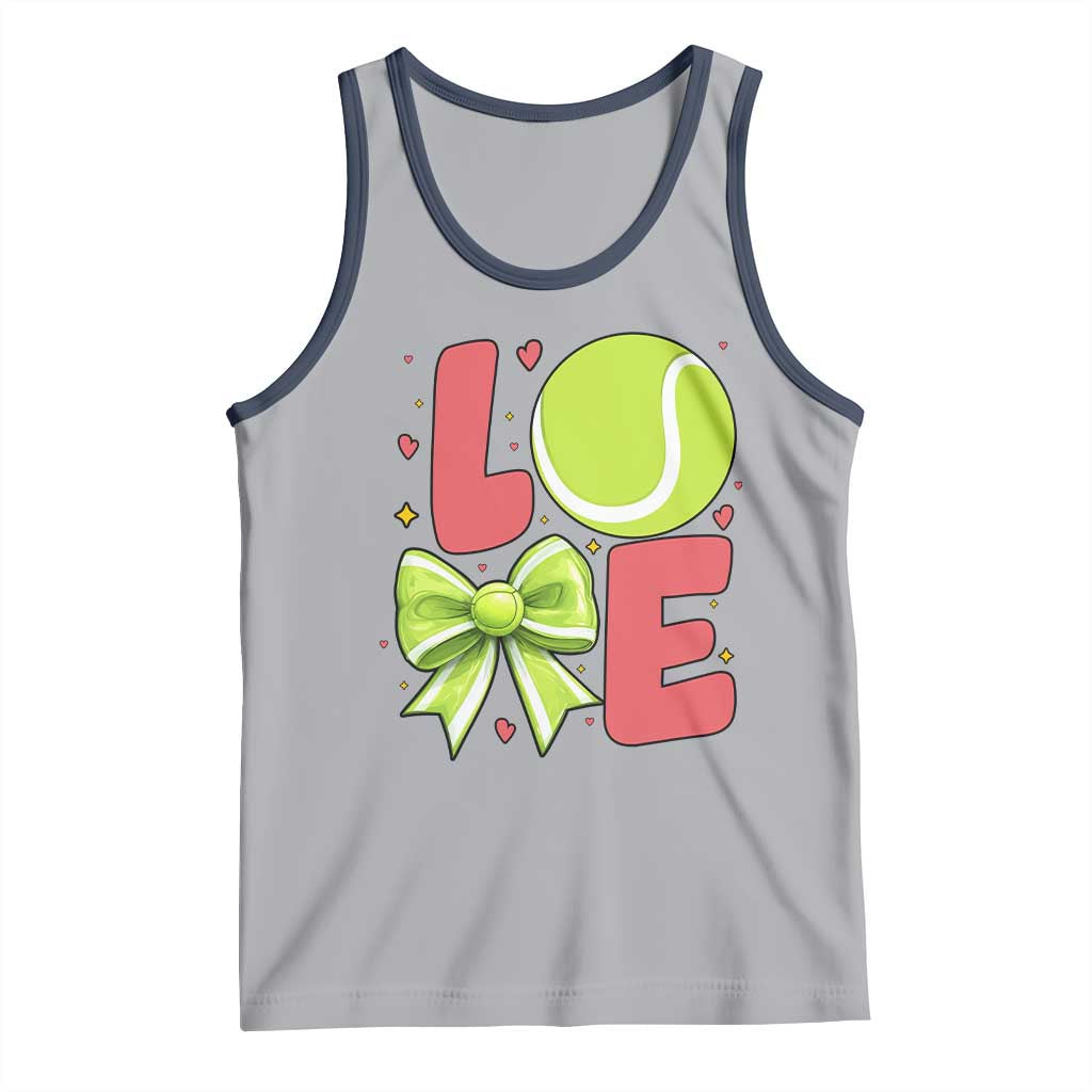 Love With A Tennis Ball Tank Top Valentines Day Gift TS12 Athletic Heather Navy Print Your Wear
