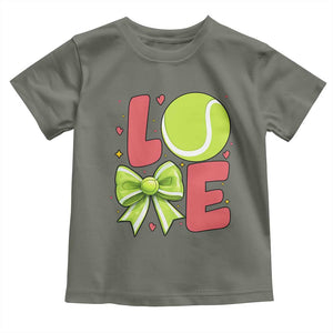 Love With A Tennis Ball Toddler T Shirt Valentines Day Gift TS12 Military Green Print Your Wear