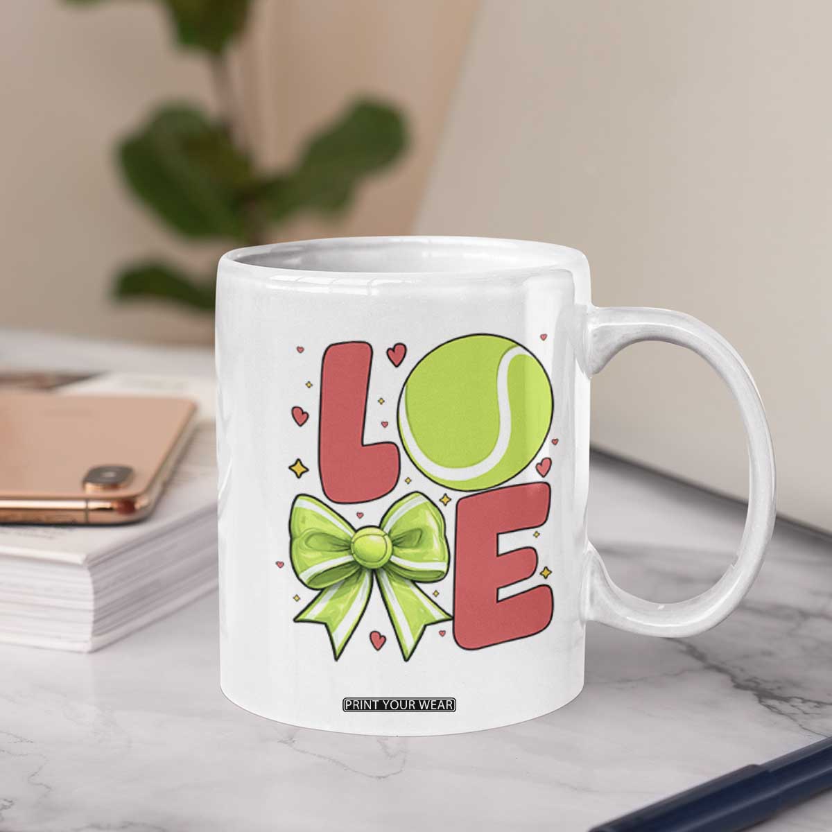 Love With A Tennis Ball Coffee Mug Valentines Day Gift TS12 Print Your Wear