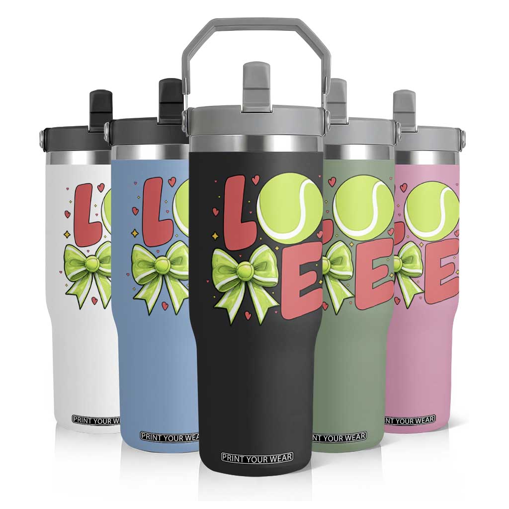 Love With A Tennis Ball Flip Straw Tumbler Valentines Day Gift TS12 Print Your Wear