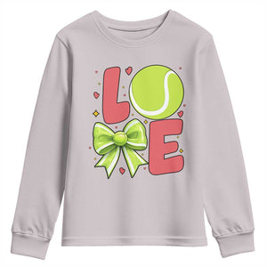 Love With A Tennis Ball Youth Sweatshirt Valentines Day Gift TS12 Ice Gray Print Your Wear