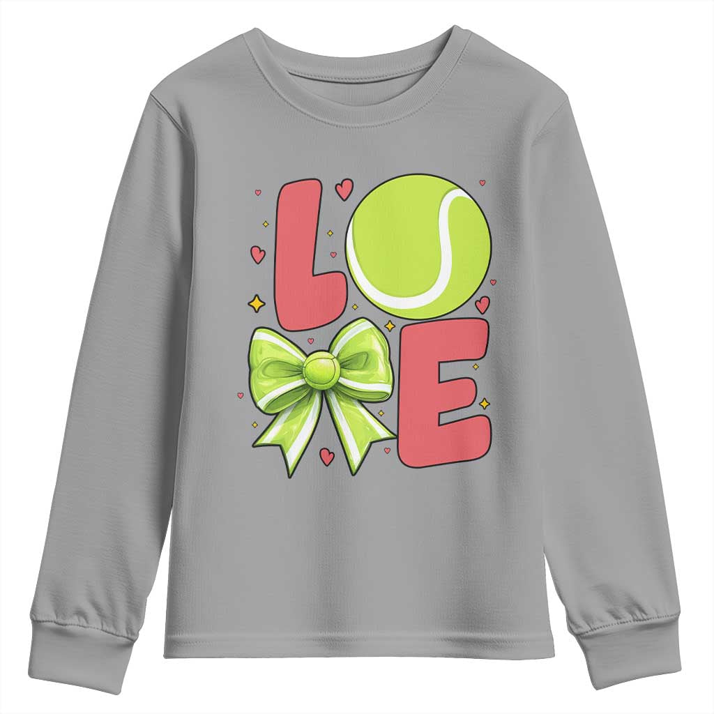 Love With A Tennis Ball Youth Sweatshirt Valentines Day Gift TS12 Sport Gray Print Your Wear
