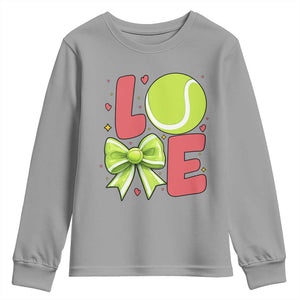 Love With A Tennis Ball Youth Sweatshirt Valentines Day Gift TS12 Sport Gray Print Your Wear