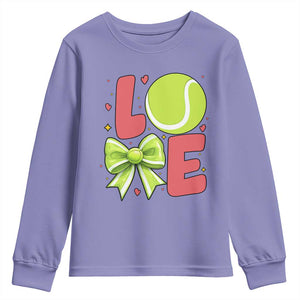Love With A Tennis Ball Youth Sweatshirt Valentines Day Gift TS12 Violet Print Your Wear
