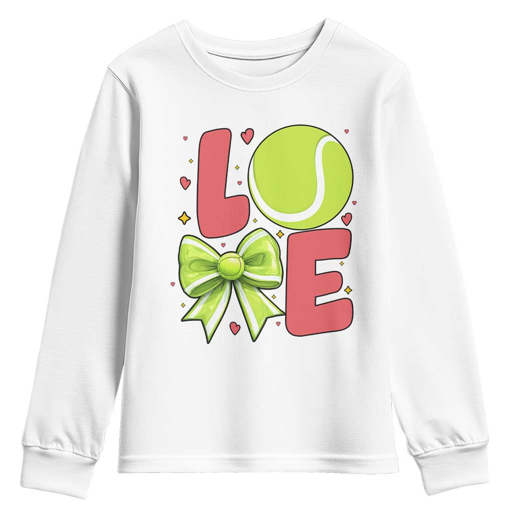 Love With A Tennis Ball Youth Sweatshirt Valentines Day Gift TS12 White Print Your Wear