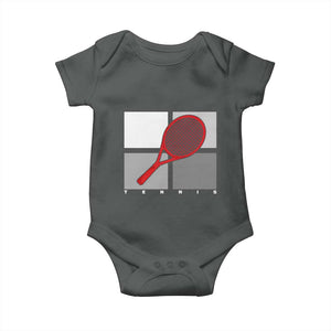 Tennis Obsession Baby Onesie Vintage Sports Lover Gift TS12 Dark Heather Print Your Wear