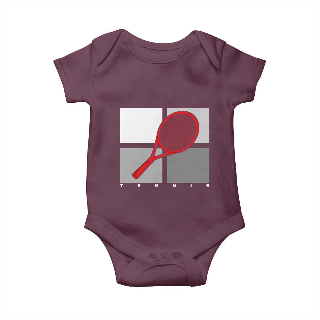 Tennis Obsession Baby Onesie Vintage Sports Lover Gift TS12 Maroon Print Your Wear