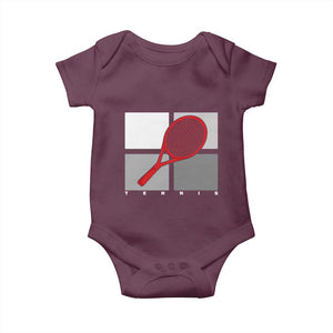 Tennis Obsession Baby Onesie Vintage Sports Lover Gift TS12 Maroon Print Your Wear