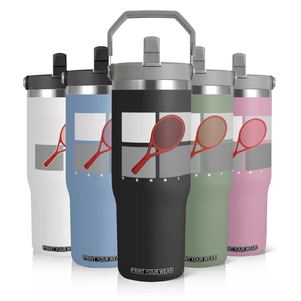 Tennis Obsession Flip Straw Tumbler Vintage Sports Lover Gift TS12 Print Your Wear