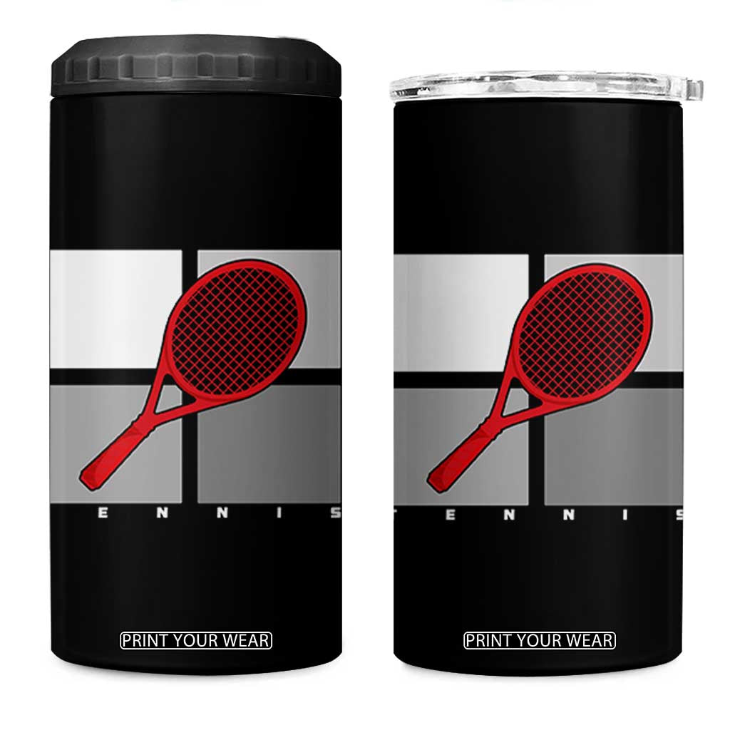 Tennis Obsession 4 in 1 Can Cooler Tumbler Vintage Sports Lover Gift TS12 One Size: 16 oz Black Print Your Wear