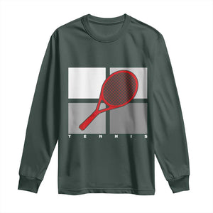 Tennis Obsession Long Sleeve Shirt Vintage Sports Lover Gift TS12 Dark Forest Green Print Your Wear