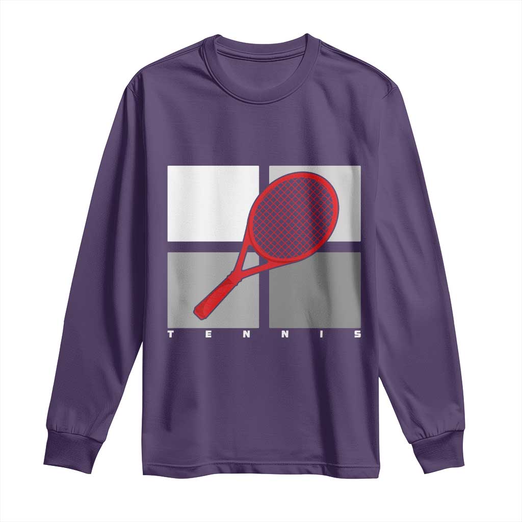 Tennis Obsession Long Sleeve Shirt Vintage Sports Lover Gift TS12 Purple Print Your Wear