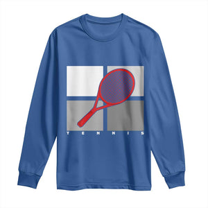 Tennis Obsession Long Sleeve Shirt Vintage Sports Lover Gift TS12 Royal Blue Print Your Wear