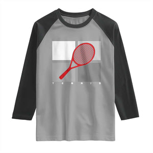 Tennis Obsession Raglan Shirt Vintage Sports Lover Gift TS12 Sport Gray Black Print Your Wear