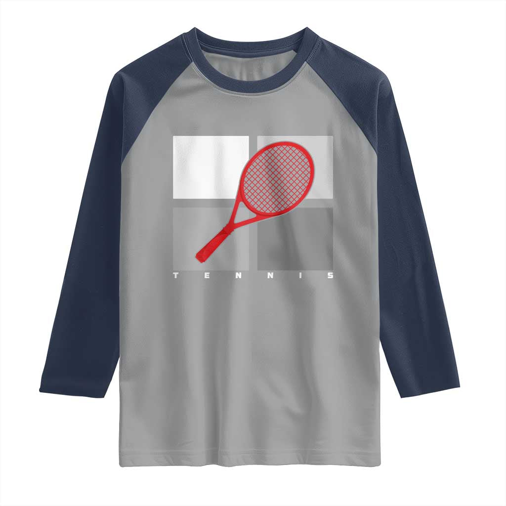 Tennis Obsession Raglan Shirt Vintage Sports Lover Gift TS12 Sport Gray Navy Print Your Wear