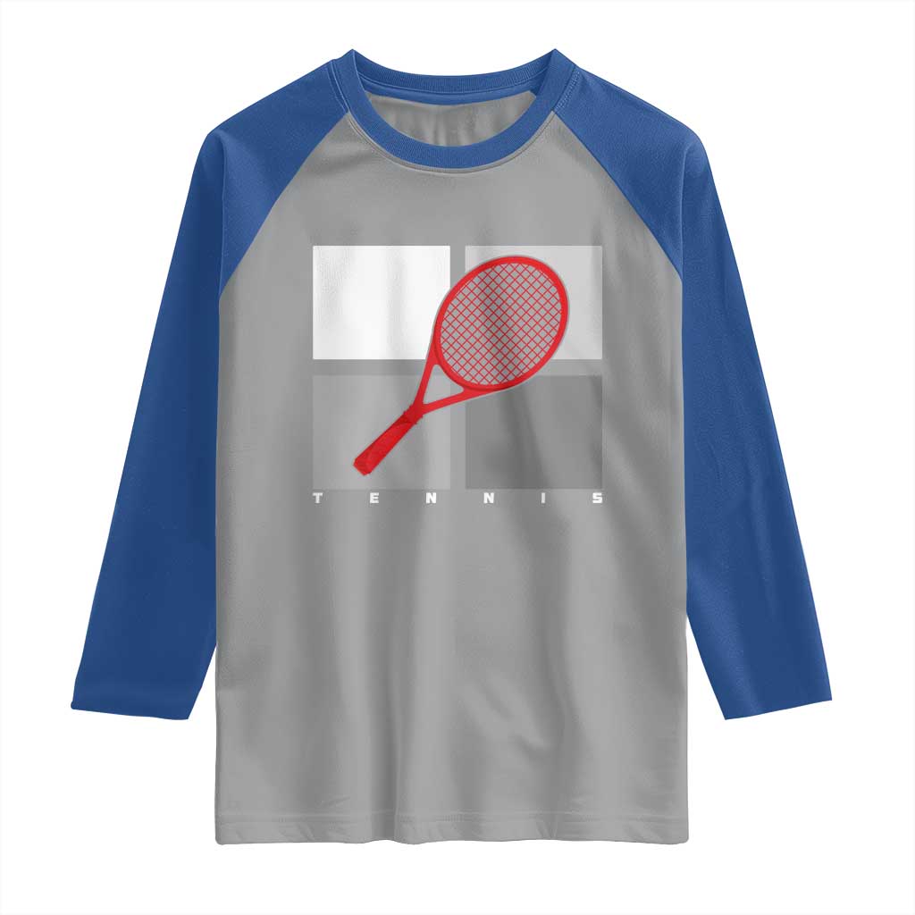 Tennis Obsession Raglan Shirt Vintage Sports Lover Gift TS12 Sport Gray Royal Print Your Wear