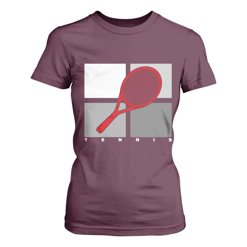 Tennis Obsession T Shirt For Women Vintage Sports Lover Gift TS12 Maroon Print Your Wear
