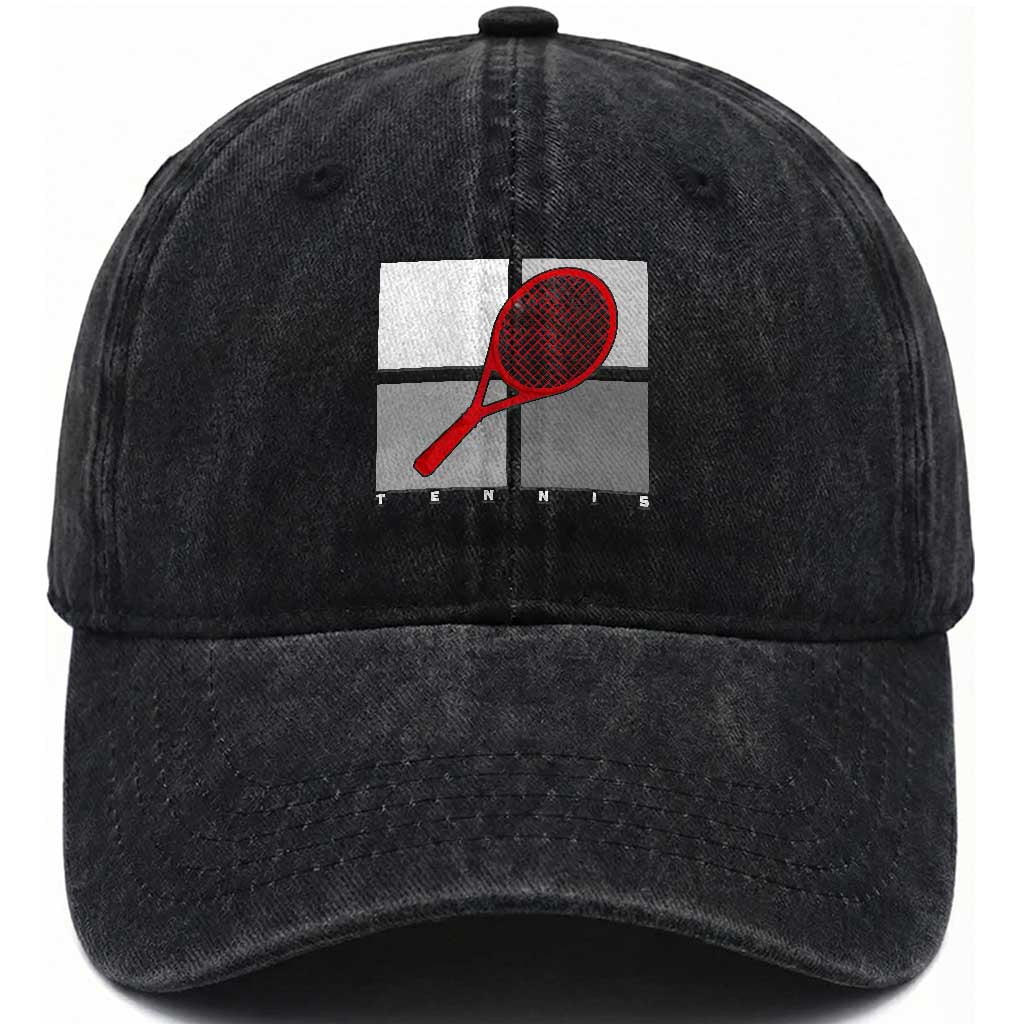 Tennis Obsession Washed Cotton Baseball Cap Vintage Sports Lover Gift TS12 Print Your Wear